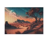 Jigsaw for Teenagerss 38x26cm/1000pcs Distant Planet Over Desert Landscape Jigsaw for Adults DIY Toys Difficult Challenge Christmas Birthday Gifts 38x26cm/1000pcs