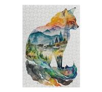 Jigsaw for Teenagerss 38x26cm/1000pcs Nature Shaped Fox Animals Jigsaw for Adults Hands-on Game Difficult Challenge Challenging Game Gifts 38x26cm/1000pcs