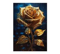 Jigsaw for Teenagerss 38x26cm/1000pcs Rainy Golden Rose Flower Jigsaw for Adults Hands-on Game Difficult Challenge Challenging Game Gifts 38x26cm/1000pcs