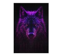 Jigsaw for Teenagerss 38x26cm/1000pcs Wolf Magenta Neon Jigsaw for Adults Hands-on Game Difficult Challenge Challenging Game Gifts 38x26cm/1000pcs