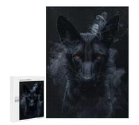 Jigsaw for Teenagerss 500 PCS African Wild Dog in Smoke Adult Jigsaw Puzzle Brain Teaser Game Perfect Decoration Fun at Home Activities, 500 PCS