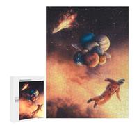 Jigsaw for Teenagerss 500 PCS Astronaut Floating with Planets Adult Jigsaw Puzzle Brain Teaser Game Perfect Decoration Fun at Home Activities, 500 PCS