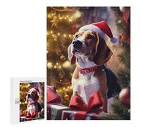 Jigsaw for Teenagerss 500 PCS Beagle Christmas Adult Jigsaw Puzzle Toy Wall Decor Precision Cutting Challenging Game Gifts 500 PCS
