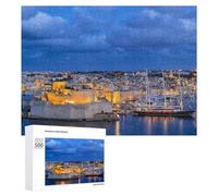 Jigsaw for Teenagerss 500 PCS Birgu In Malta At Night Adult Jigsaw Puzzle Toy Wall Decor Precision Cutting Challenging Game Gifts 500 PCS
