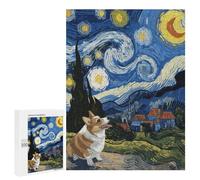 Jigsaw for Teenagerss 500 PCS Corgi Under Starry Night Teenagers Puzzles Relaxing Games Pattern Assembly Unique Birthday And Xmas Gifts 500 PCS