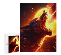 Jigsaw for Teenagerss 500 PCS Fiery Wolf's Roar Adult Jigsaw Puzzle Brain Teaser Game Perfect Decoration Fun at Home Activities, 500 PCS