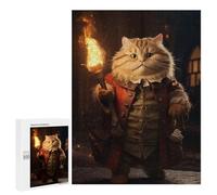 Jigsaw for Teenagerss 500 PCS Gate Keeper Funny Cat Fire Puzzle for Adults Relax Games But Fun And Humorous Unique Birthday And Xmas Gifts 500 PCS