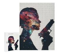 Jigsaw for Teenagerss 500 PCS Gun Galaxy Silhouette Teenagers Puzzles Relaxing Games Pattern Assembly Unique Birthday And Xmas Gifts 500 PCS