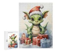 Jigsaw for Teenagerss 500 PCS Merry Tiny Dragon Xmas Adult Jigsaw Puzzle Brain Teaser Game Perfect Decoration Fun at Home Activities, 500 PCS