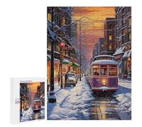 Jigsaw for Teenagerss 500 PCS Nostalgic Winter Canvas Adult Jigsaw Puzzle Brain Teaser Game Perfect Decoration Fun at Home Activities, 500 PCS