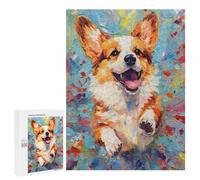Jigsaw for Teenagerss 500 PCS Palette Corgi Dog Painting Puzzles for Adults Relax Games Analysis And Logic Fun at Home Activities, 500 PCS