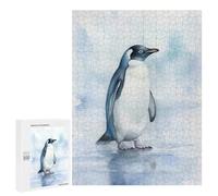 Jigsaw for Teenagerss 500 PCS Penguin Watercolor Adult Jigsaw Puzzle Brain Teaser Game Perfect Decoration Fun at Home Activities, 500 PCS