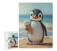 Jigsaw for Teenagerss 500 PCS Penguin with Ice Cream Adult Jigsaw Puzzle Brain Teaser Game Perfect Decoration Fun at Home Activities, 500 PCS