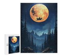 Jigsaw for Teenagerss 500 PCS Santas Night Flight Christmas Adult Jigsaw Puzzle Brain Teaser Game Perfect Decoration Fun at Home Activities, 500 PCS