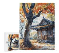 Jigsaw for Teenagerss 500 PCS Traditional Autumn Abode Teenagers Puzzles Relaxing Games Pattern Assembly Unique Birthday And Xmas Gifts 500 PCS
