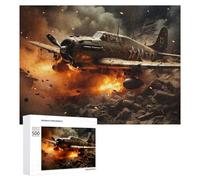 Jigsaw for Teenagerss 500 PCS Warplane Crash Explosion-2 Puzzles for Adults Relax Games Analysis And Logic Fun at Home Activities, 500 PCS
