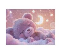 Jigsaw for Teenagerss 52x38cm/1000pcs Fluffy Pink Teddy Bear Puzzle for Adults Fun Games Precision Cutting Unique Birthday And Xmas Gifts 52x38cm/1000pcs