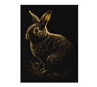 Jigsaw for Teenagerss 52x38cm/1000pcs Rabbit Gold Black Jigsaw for Adults Hands-on Game Difficult Challenge Challenging Game Gifts 52x38cm/1000pcs