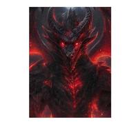 Jigsaw for Teenagerss 52x38cm/1000pcs Red Fiery Evil Dragon Jigsaw for Adults Hands-on Game Difficult Challenge Challenging Game Gifts 52x38cm/1000pcs