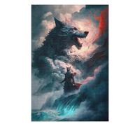 Jigsaw for Teenagerss 75x50cm/1000pcs Fantasy Wolf Warrior Artwork Puzzle for Adults Fun Games Precision Cutting Unique Birthday And Xmas Gifts 75x50cm/1000pcs