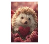 Jigsaw for Teenagerss 75x50cm/1000pcs Hedgehog with Heart And Berries Puzzle for Adults Fun Games Precision Cutting Unique Birthday And Xmas Gifts 75x50cm/1000pcs