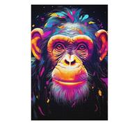Jigsaw for Teenagerss 75x50cm/1000pcs Neon Chimpanzee Jigsaw for Adults Hands-on Game Difficult Challenge Challenging Game Gifts 75x50cm/1000pcs