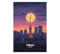 Jigsaw for Teenagerss 75x50cm/1000pcs Tokyo Skyline Night Jigsaw for Adults Hands-on Game Difficult Challenge Challenging Game Gifts 75x50cm/1000pcs