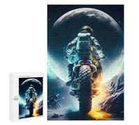 Jigsaw for Teenagerss1000 PCS Astronaut Motorcycle Moon Adult Puzzles Relaxing Games Difficult Challenge Unique Birthday And Gifts 1000 PCS