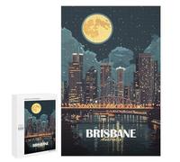 Jigsaw for Teenagerss1000 PCS Brisbane Australia Cityscape at Night Puzzle for Adults Fun Games Difficult Challenge Deal As Gifts for The Whole Family 1000 PCS