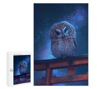 Jigsaw for Teenagerss1000 PCS Cute Owl on Torii Gate Japan Puzzle for Adults Fun Games Difficult Challenge Deal As Gifts for The Whole Family 1000 PCS