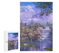 Jigsaw for Teenagerss1000 PCS Enchanted Mountain Waterfall Scene Puzzles for Adults Hands-on Game Enhance Memory Unique Birthday And Gifts 1000 PCS
