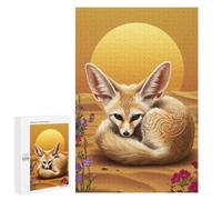 Jigsaw for Teenagerss1000 PCS Fennec Fox in Desert Landscape Puzzle for Adults Fun Games Difficult Challenge Deal As Gifts for The Whole Family 1000 PCS