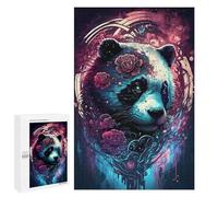 Jigsaw for Teenagerss1000 PCS Floral Panda Portrait -1 Adult Puzzles Relaxing Games Difficult Challenge Unique Birthday And Gifts 1000 PCS