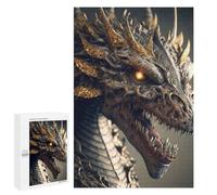 Jigsaw for Teenagerss1000 PCS Golden Dragon Head Statue Puzzles for Adults Hands-on Game Enhance Memory Unique Birthday And Gifts 1000 PCS