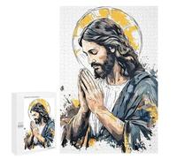 Jigsaw for Teenagerss1000 PCS Jesus Christ in Prayer Illustration Puzzles for Adults Hands-on Game Enhance Memory Unique Birthday And Gifts 1000 PCS