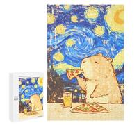 Jigsaw for Teenagerss1000 PCS Kawaii Capybara Eating Pizza Puzzle for Adults Fun Games Difficult Challenge Deal As Gifts for The Whole Family 1000 PCS