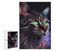 Jigsaw for Teenagerss1000 PCS Magical Glowing Cat Portrait Puzzles for Adults Relaxing Games Wall Decoration Unique Birthday And Gifts 1000 PCS