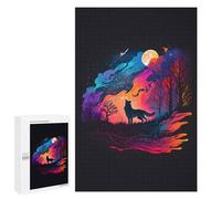 Jigsaw for Teenagerss1000 PCS Moonlit Wolf Silhouette-1 Adult Puzzles Relaxing Games Difficult Challenge Unique Birthday And Gifts 1000 PCS