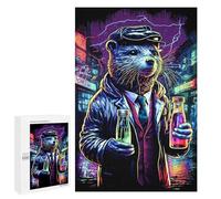 Jigsaw for Teenagerss1000 PCS Neon Otter in Cityscape Puzzles for Adults Hands-on Game Enhance Memory Unique Birthday And Gifts 1000 PCS