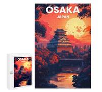 Jigsaw for Teenagerss1000 PCS Osaka Castle Sunset Puzzle for Adults Fun Games Difficult Challenge Deal As Gifts for The Whole Family 1000 PCS