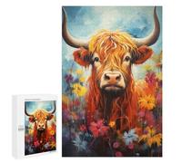Jigsaw for Teenagerss1000 PCS Scottish Highland Cow Puzzle for Adults Fun Games Difficult Challenge Deal As Gifts for The Whole Family 1000 PCS