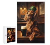 Jigsaw for Teenagerss1000 PCS St. Patrick’s Day Irish Setter in A Pub Puzzles for Adults Relaxing Games Wall Decoration Unique Birthday And Gifts 1000 PCS