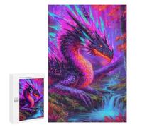 Jigsaw for Teenagerss1000 PCS Vibrant Dragon in Fantasy Forest Puzzle for Adults Fun Games Difficult Challenge Deal As Gifts for The Whole Family 1000 PCS