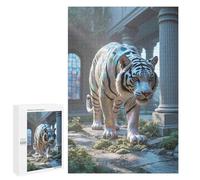 Jigsaw for Teenagerss1000 PCS White Tiger with Iridescent Markings Puzzle for Adults Fun Games Difficult Challenge Deal As Gifts for The Whole Family 1000 PCS