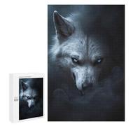 Jigsaw for Teenagerss1000 PCS Wild White Wolf Halloween Puzzle for Adults Fun Games Difficult Challenge Deal As Gifts for The Whole Family 1000 PCS