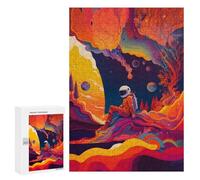Jigsaw for Teenagerss300 PCS Alien Astronaut in A Surreal Landscape -1 Adult Puzzles Relaxing Games Difficult Challenge Unique Birthday And Gifts 300 PCS