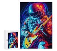 Jigsaw for Teenagerss300 PCS Astronaut Playing Guitar -4 Puzzles for Adults Hands-on Game Enhance Memory Unique Birthday And Gifts 300 PCS