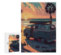 Jigsaw for Teenagerss300 PCS Beach Van Sunset Puzzles for Adults Hands-on Game Enhance Memory Unique Birthday And Gifts 300 PCS