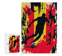 Jigsaw for Teenagerss300 PCS Belgium Soccer Player Silhouette Art Puzzle for Adults Fun Games Difficult Challenge Deal As Gifts for The Whole Family 300 PCS