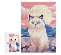 Jigsaw for Teenagerss300 PCS Cat Mount Fuji Portrait Puzzle for Adults Fun Games Difficult Challenge Deal As Gifts for The Whole Family 300 PCS